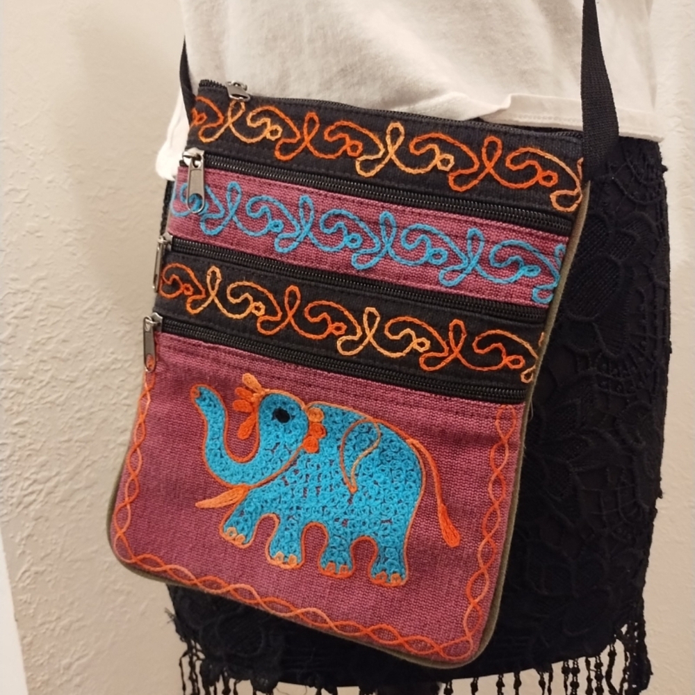 Source Unknown Multicolor Elephant Crossbody Bag - image 5
